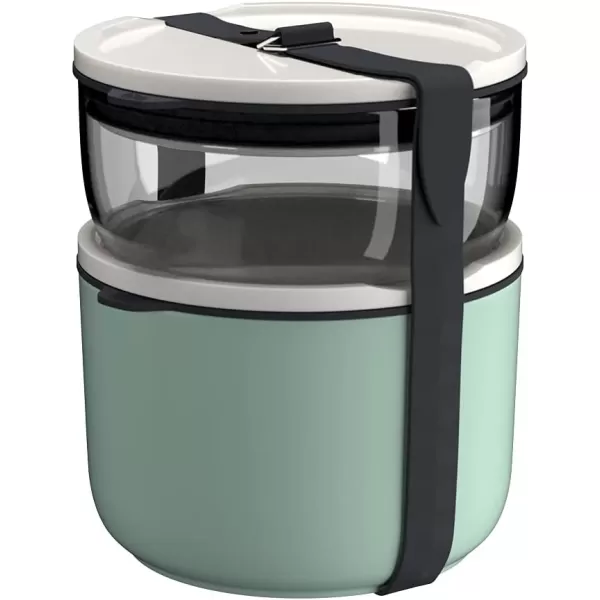 Villeroy &amp; Boch like ToGo &amp; ToStay - lunch box, 13 x 9.5 cm, premium porcelain, round, Mint green