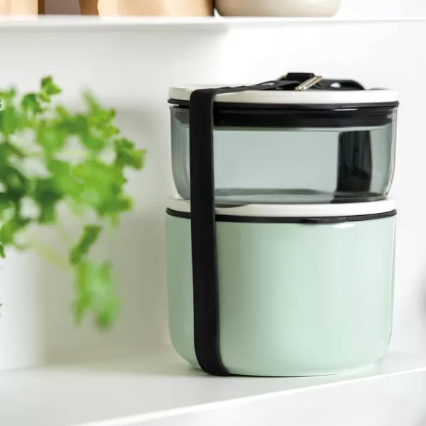 Villeroy &amp; Boch like ToGo &amp; ToStay - lunch box, 13 x 9.5 cm, premium porcelain, round, Mint green