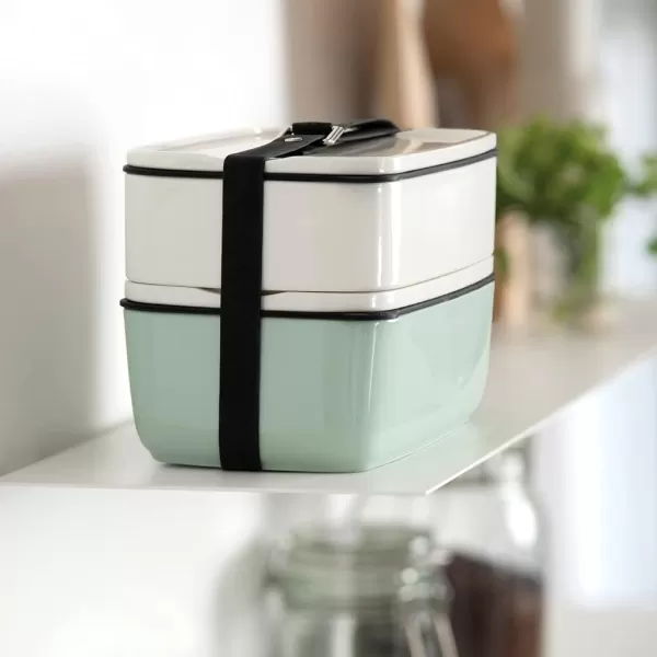 Villeroy &amp; Boch like ToGo &amp; ToStay - lunch box, 13 x 9.5 cm, premium porcelain, round, Mint green
