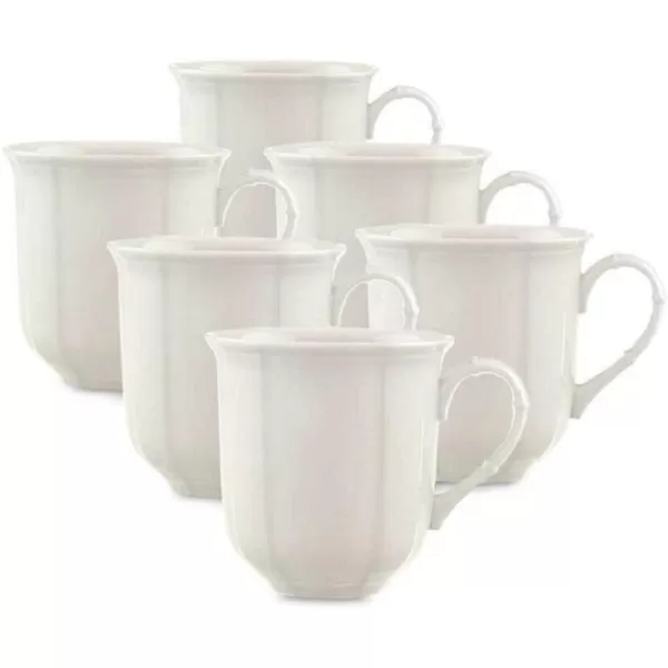 Manoir Mug Set of 6 by Villeroy &amp; Boch - Premium Porcelain - Made in Germany - Dishwasher and Microwave Safe - 10 Ounce Capacity
