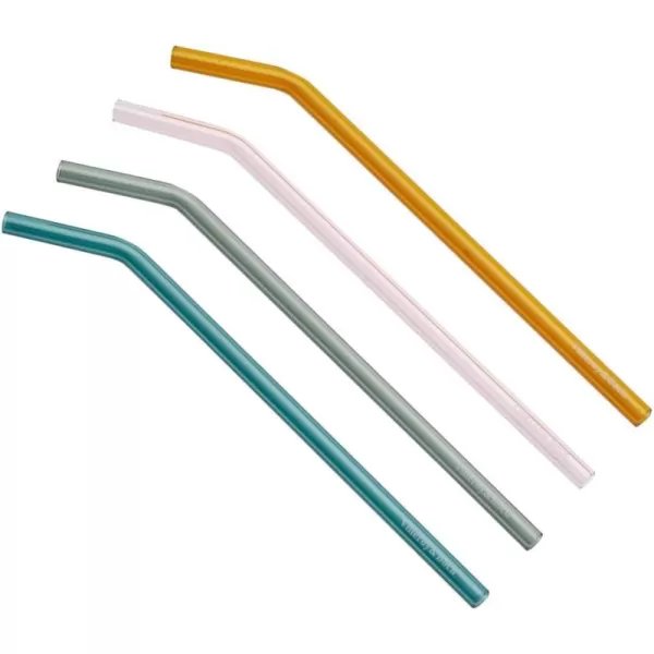 Villeroy &amp; Boch Artesano Hot Beverages 4 Glass Straws, Crystal Glass, Colored