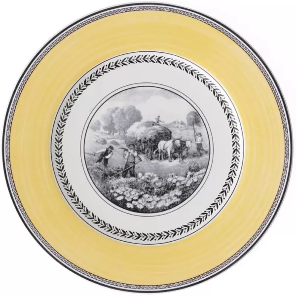 Villeroy &amp; Boch Audun Ferme Buffet Plate, 12 in, White/Gray/Yellow