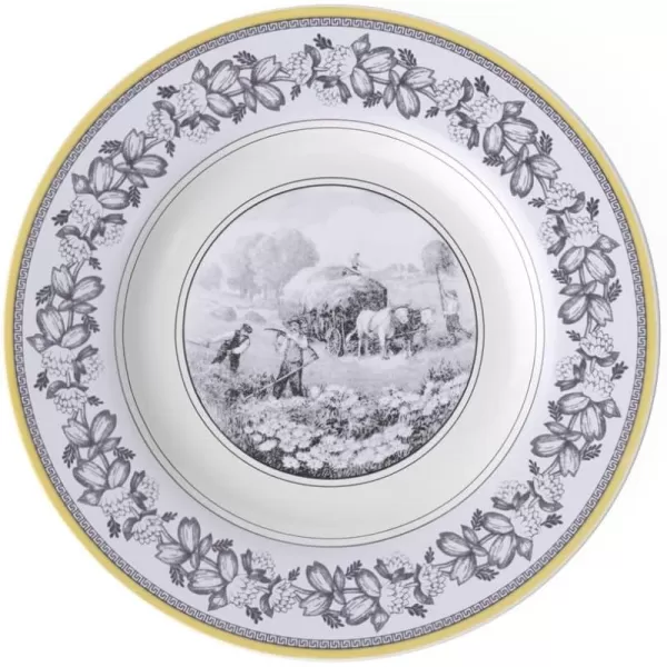Villeroy &amp; Boch Audun Ferme Dinner Plate, 10.5 in, White/Gray/Yellow