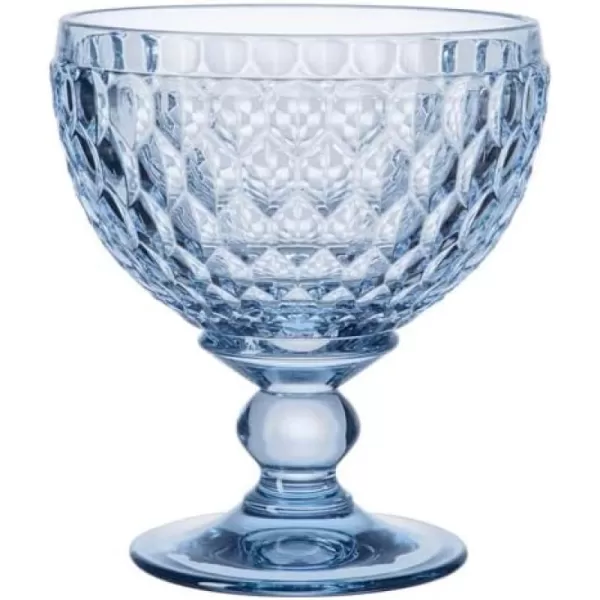 Villeroy &amp; Boch Boston col Bowl, Extravagant, Elegant Sparkling Wine and Champagne, Crystal Glass, Blue, 400 ml