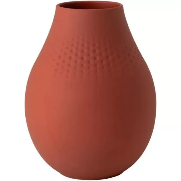 Villeroy &amp; Boch - Manufacture Collier Terre Vase Carre Tall, Stunning vase for chests of Drawers and Decorative Table Spreads, Premium Porcelain, Hand wash