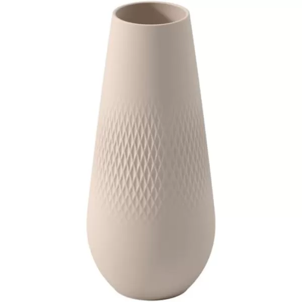 Villeroy &amp; Boch - Manufacture Collier Terre Vase Carre Tall, Stunning vase for chests of Drawers and Decorative Table Spreads, Premium Porcelain, Hand wash