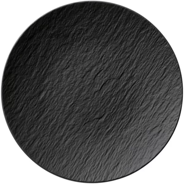 Villeroy &amp; Boch Manufacture Rock Universal Coupe Plate, 9.75 in, Matte Black, Premium Porcelain, Made in Germany