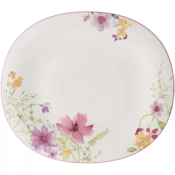 Villeroy &amp; Boch Mariefleur Basic Oblong Dinner Plate, 11.5 x 9.75 in, White/Multicolored