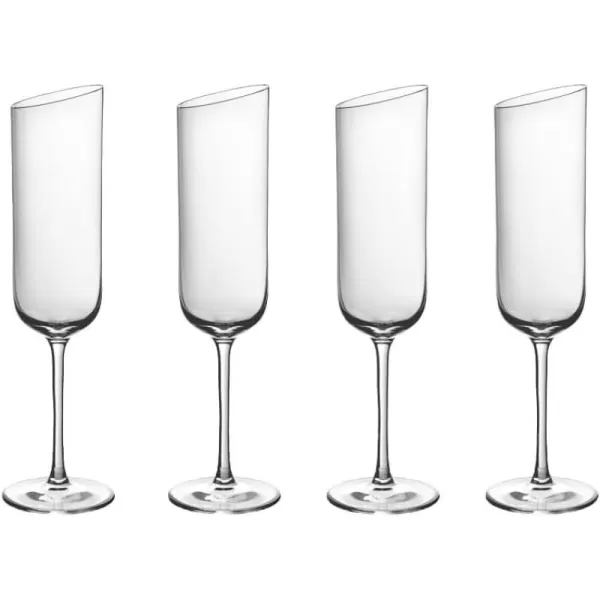 Villeroy &amp; Boch New Moon Set, 4 Pieces, Elegant, Modern Red Wine Day Use, Crystal Glass, Transparent, Dishwasher Safe