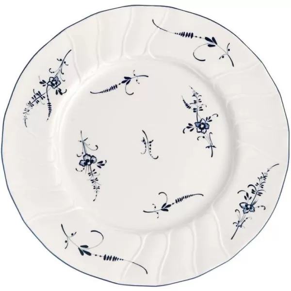 Villeroy &amp; Boch Vieux Luxembourg Dinner Plate, 10.5 in, White/Blue