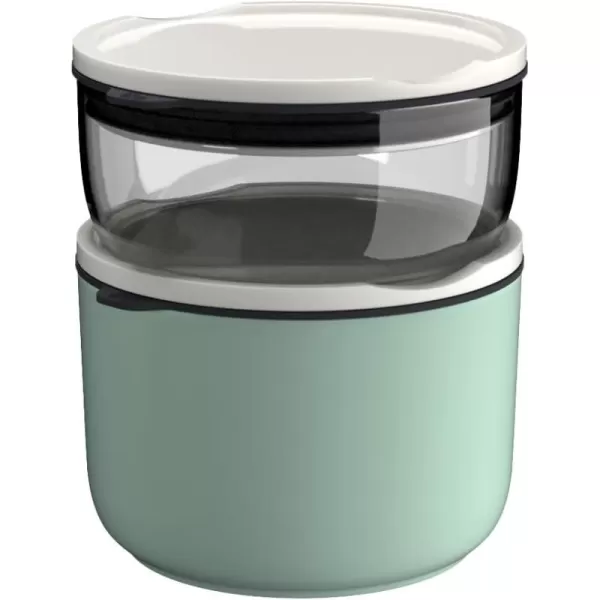 Villeroy &amp; Boch like ToGo &amp; ToStay - lunch box, 13 x 9.5 cm, premium porcelain, round, Mint green