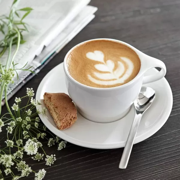 Coffee Passion Café Au Lait Cup &amp; Saucer Set by Villeroy &amp; Boch - Premium Porcelain - Made in Germany - Dishwasher and Microwave Safe - 12.75 Ounce Capacity