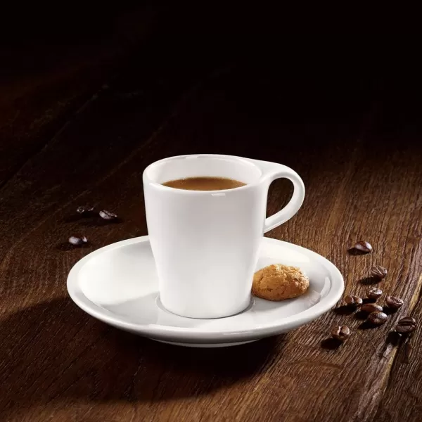 Coffee Passion Café Au Lait Cup &amp; Saucer Set by Villeroy &amp; Boch - Premium Porcelain - Made in Germany - Dishwasher and Microwave Safe - 12.75 Ounce Capacity