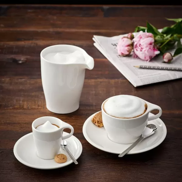 Coffee Passion Café Au Lait Cup &amp; Saucer Set by Villeroy &amp; Boch - Premium Porcelain - Made in Germany - Dishwasher and Microwave Safe - 12.75 Ounce Capacity