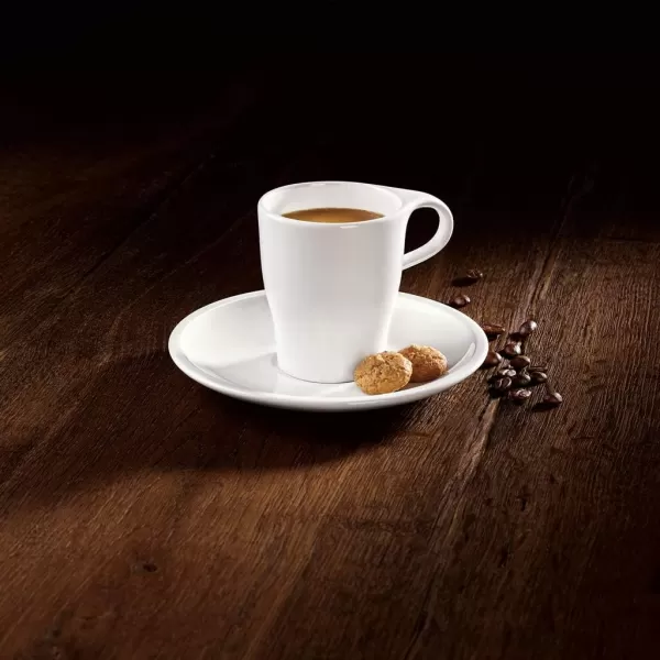 Coffee Passion Café Au Lait Cup &amp; Saucer Set by Villeroy &amp; Boch - Premium Porcelain - Made in Germany - Dishwasher and Microwave Safe - 12.75 Ounce Capacity