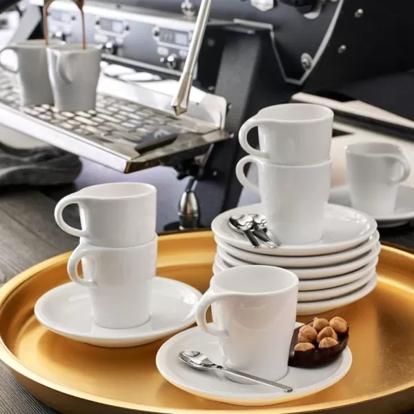 Coffee Passion Café Au Lait Cup &amp; Saucer Set by Villeroy &amp; Boch - Premium Porcelain - Made in Germany - Dishwasher and Microwave Safe - 12.75 Ounce Capacity