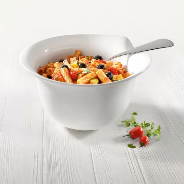 Pasta Passion Medium Pasta Plate Set of 2 by Villeroy &amp; Boch - Premium Porcelain - Made in Germany - Dishwasher and Microwave Safe - 10.75 Inches ,White
