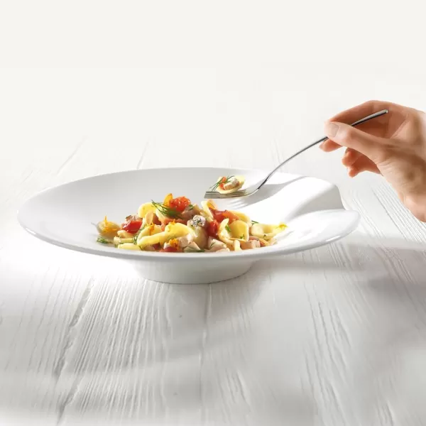 Pasta Passion Medium Pasta Plate Set of 2 by Villeroy &amp; Boch - Premium Porcelain - Made in Germany - Dishwasher and Microwave Safe - 10.75 Inches ,White)