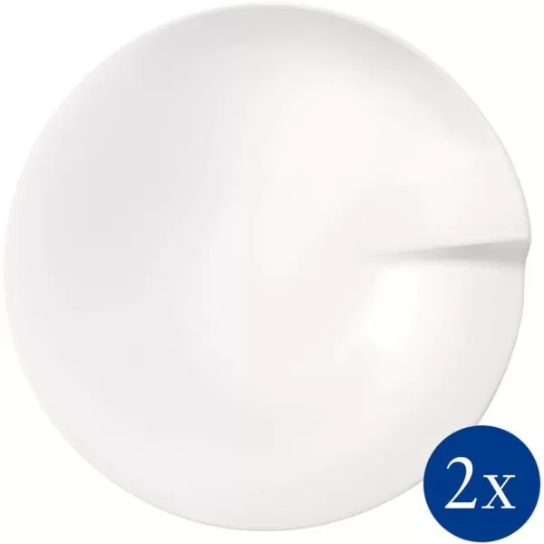 Pasta Passion Medium Pasta Plate Set of 2 by Villeroy &amp; Boch - Premium Porcelain - Made in Germany - Dishwasher and Microwave Safe - 10.75 Inches ,White)