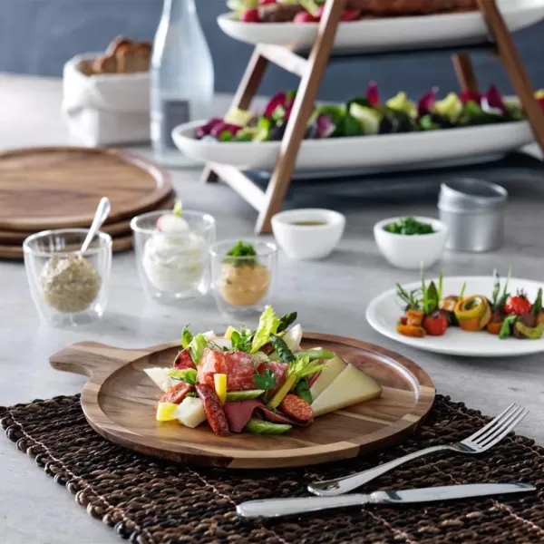 Villeroy &amp; Boch Artesano Original Antipasti Plate : Acacia Wood, 11 in, Brown