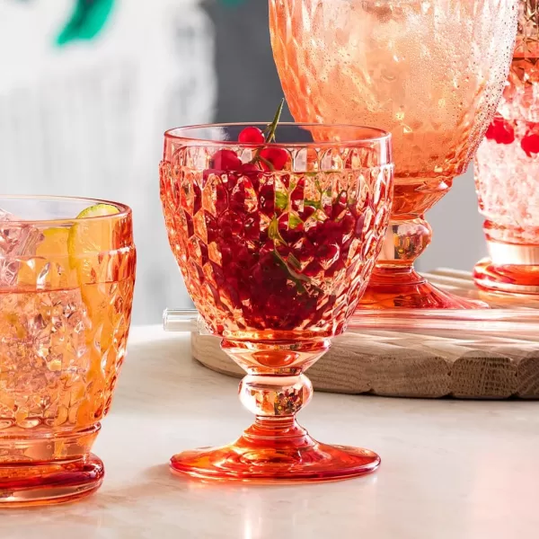 Villeroy &amp; Boch - Boston Apricot red wine glass, crystal glass coloured orange, capacity 200 ml