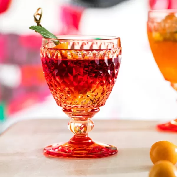 Villeroy &amp; Boch - Boston Apricot red wine glass, crystal glass coloured orange, capacity 200 ml