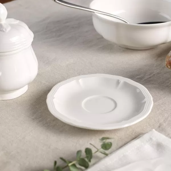 Villeroy &amp; Boch Manoir Saucer, Premium Porcelain, White, 15cm/5.9in