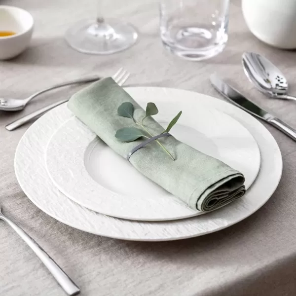 Villeroy &amp; Boch Manufacture Rock Blanc Starter 6 pcs, Premium Porcelain Crockery Set, Pasta Dinner Plate, 2X Dish, White