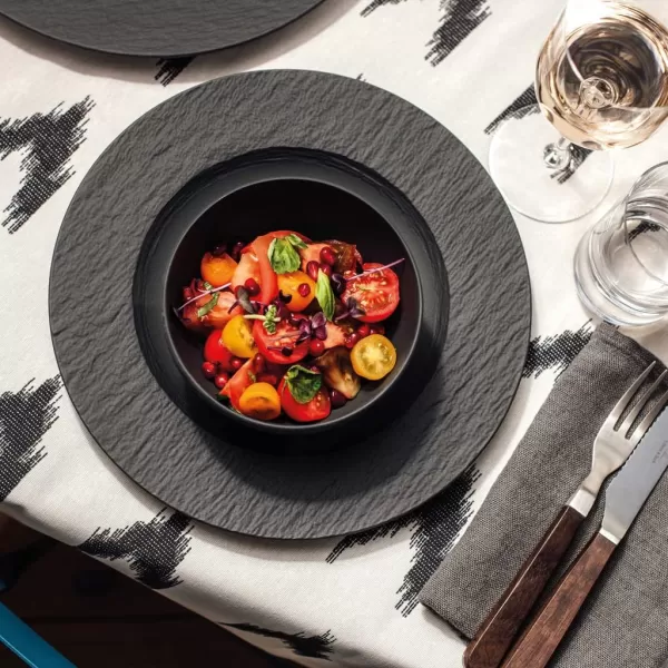 Villeroy &amp; Boch Manufacture Rock Blanc Starter 6 pcs, Premium Porcelain Crockery Set, Pasta Dinner Plate, 2X Dish, White
