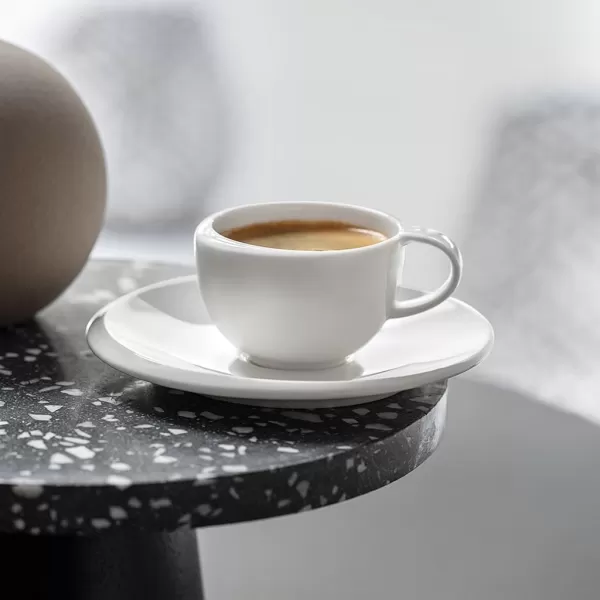 Villeroy &amp; Boch - NewMoon mug with handle, modern cup for tea and coffee, premium porcelain, white, dishwasher safe 12,5X9X9,5CM