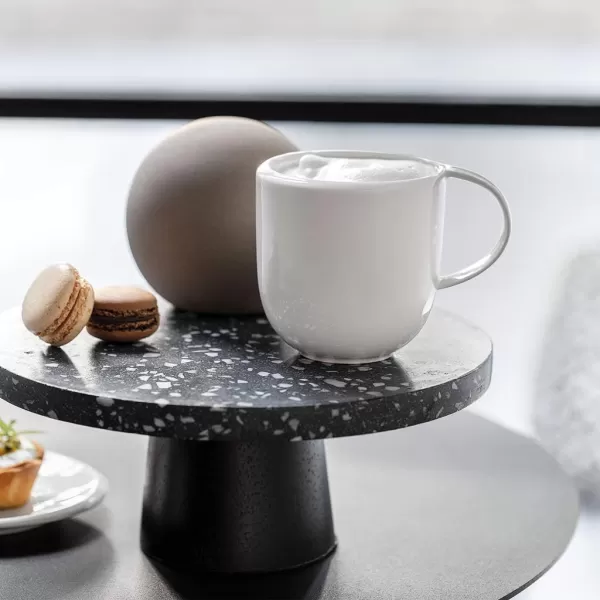 Villeroy &amp; Boch - NewMoon mug with handle, modern cup for tea and coffee, premium porcelain, white, dishwasher safe 12,5X9X9,5CM