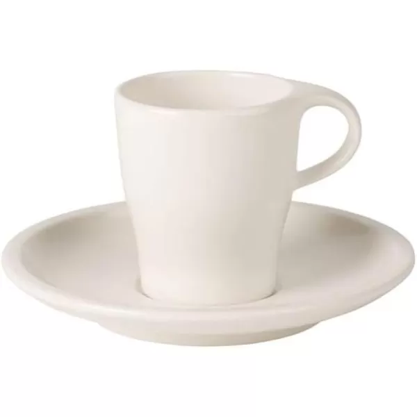 Coffee Passion Café Au Lait Cup &amp; Saucer Set by Villeroy &amp; Boch - Premium Porcelain - Made in Germany - Dishwasher and Microwave Safe - 12.75 Ounce Capacity