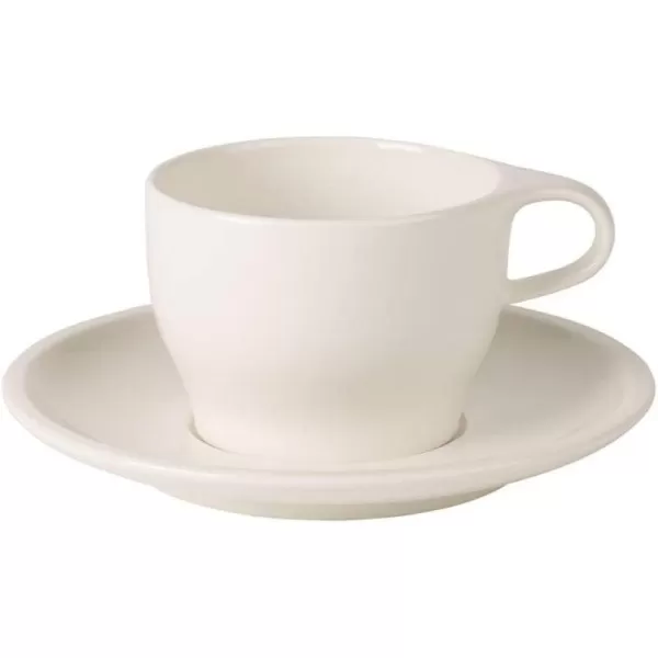 Coffee Passion Café Au Lait Cup &amp; Saucer Set by Villeroy &amp; Boch - Premium Porcelain - Made in Germany - Dishwasher and Microwave Safe - 12.75 Ounce Capacity