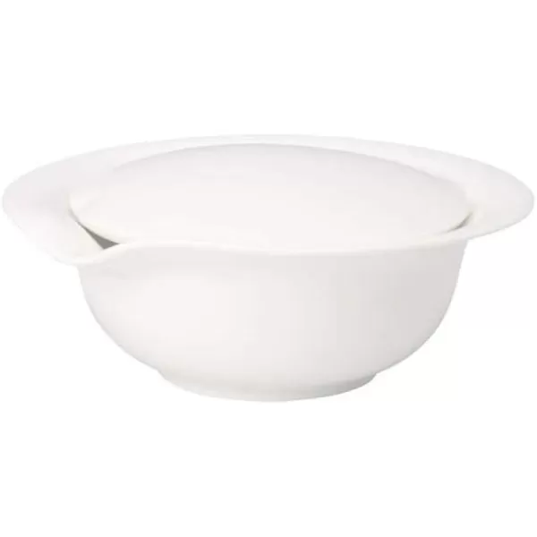 Pasta Passion Medium Pasta Plate Set of 2 by Villeroy &amp; Boch - Premium Porcelain - Made in Germany - Dishwasher and Microwave Safe - 10.75 Inches ,White