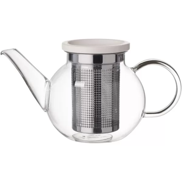 Villeroy &amp; Boch Artesano Hot Beverages Teapot with Strainer : Medium, 33.75 oz, Crystal Glass, Clear