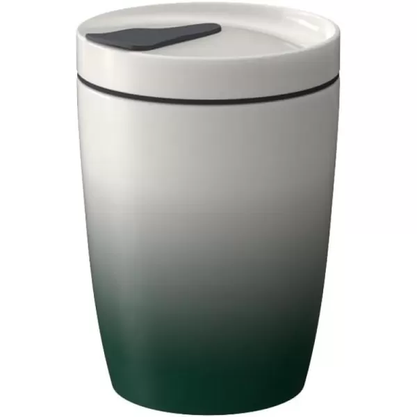 Villeroy &amp; Boch like To Go mug green, 2 pieces, 350 ml, premium porcelain/silicone, green