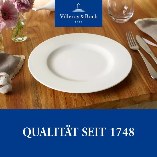 Villeroy &amp; Boch Twist Plate 6 People 12-Pieces Elegant Premium Porcelain Crockery Set White Dishwasher Safe