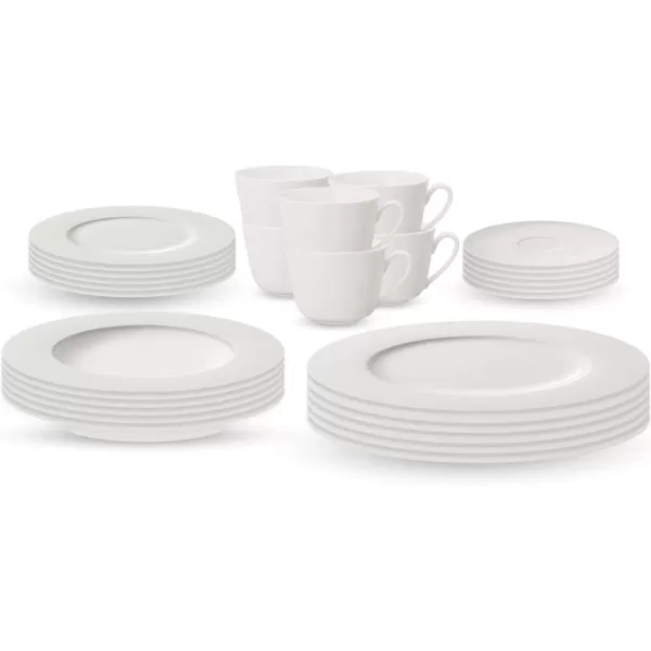 Villeroy &amp; Boch Twist Plate 6 People 12-Pieces Elegant Premium Porcelain Crockery Set White Dishwasher Safe
