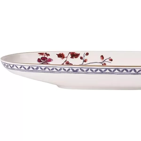 Villeroy &amp; Boch 1041303844 Artesano Original Oval Fruit Bowl, 21.5 x 6.5 in, White