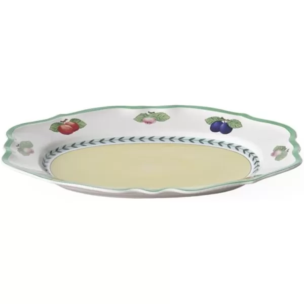 Villeroy &amp; Boch Porcelain French Garden Fleurence Oval Platter, 14.5 in, White/Multicolored
