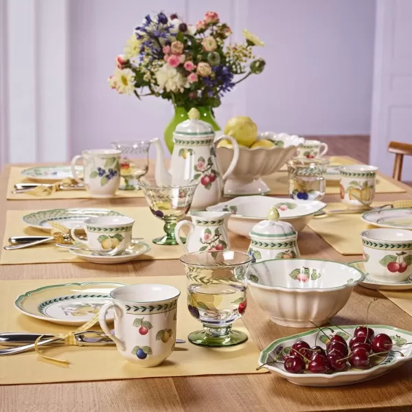 Villeroy &amp; Boch Porcelain French Garden Fleurence Oval Platter, 14.5 in, White/Multicolored