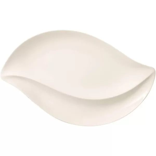 New Cottage Salad Serving Bowl by Villeroy &amp; Boch - Premium Porcelain - Made in Germany - Dishwasher and Microwave Safe - 17.75 x 12 Inches, White