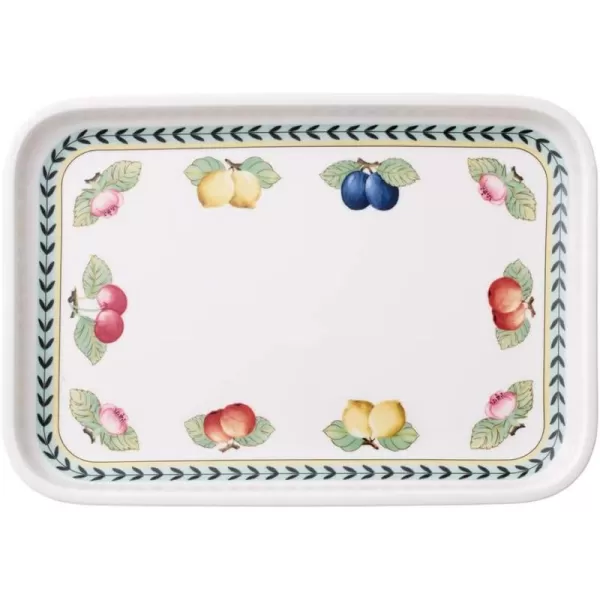 Villeroy &amp; Boch French Garden Baking Rectangular Serving Plate/Lid, 12.5 x 8.5 in, White/Colorful