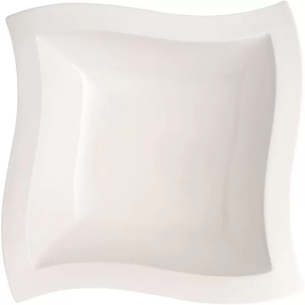 Villeroy &amp; Boch New Wave Square Salad Bowl, 13 in, Premium Porcelain, White