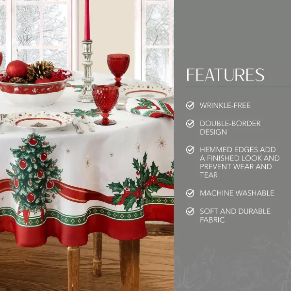 Elrene Home Fashions Villeroy &amp; Boch Toy's Delight Reversible Christmas Fabric Placemats, 13 Inches x 19 Inches, Set of 4)