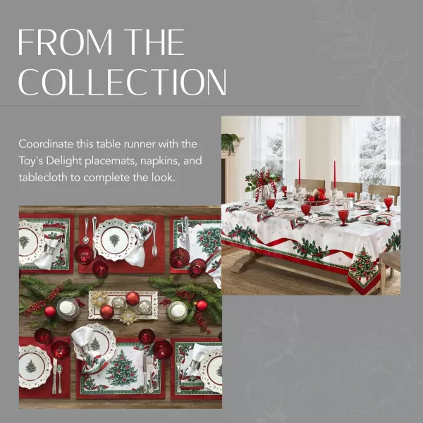 Elrene Home Fashions Villeroy &amp; Boch Toy's Delight Reversible Christmas Fabric Placemats, 13 Inches x 19 Inches, Set of 4)