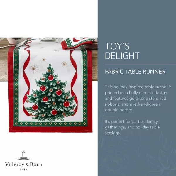Elrene Home Fashions Villeroy &amp; Boch Toy's Delight Reversible Christmas Fabric Placemats, 13 Inches x 19 Inches, Set of 4)