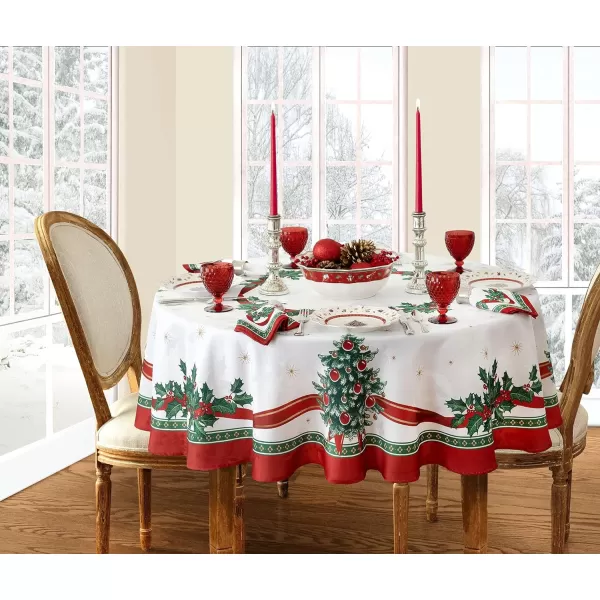 Elrene Home Fashions Villeroy &amp; Boch Toy's Delight Reversible Christmas Fabric Placemats, 13 Inches x 19 Inches, Set of 4)