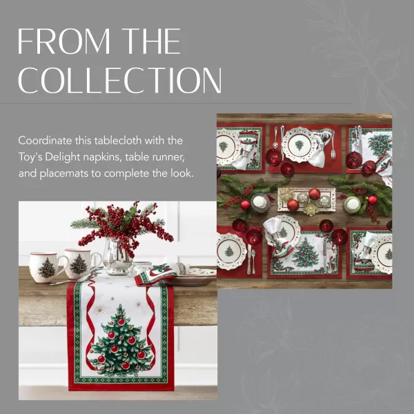 Elrene Home Fashions Villeroy &amp; Boch Toy's Delight Reversible Christmas Fabric Placemats, 13 Inches x 19 Inches, Set of 4)