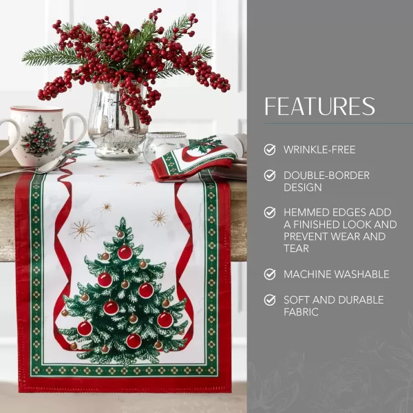 Elrene Home Fashions Villeroy &amp; Boch Toy's Delight Reversible Christmas Fabric Placemats, 13 Inches x 19 Inches, Set of 4)